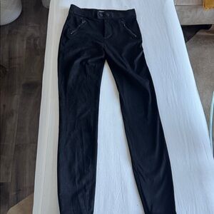Zara Black Faux Suede Pants with Zipper Details